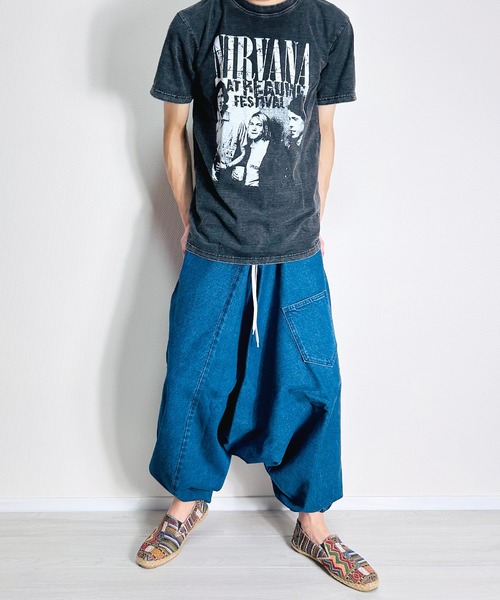 セール】サルエルパンツ アラジンパンツ ヨガパンツ タイパンツ デニム