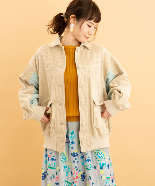 POU DOU DOU（プードゥドゥ）の「ビッグポケットコーデュロイブルゾン（ブルゾン・レディース・ダークグレー/ボルドー/オートミール・3）」の2枚目の写真