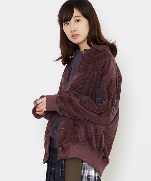 POU DOU DOU（プードゥドゥ）の「ビッグポケットコーデュロイブルゾン（ブルゾン・レディース・ダークグレー/ボルドー/オートミール・3）」の5枚目の写真