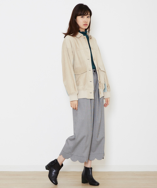 POU DOU DOU（プードゥドゥ）の「ビッグポケットコーデュロイブルゾン（ブルゾン・レディース・ダークグレー/ボルドー/オートミール・3）」の9枚目の写真