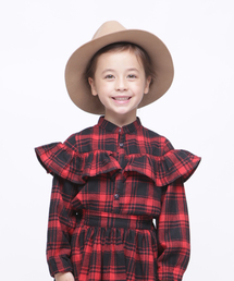 ネルチェックフリルブラウス