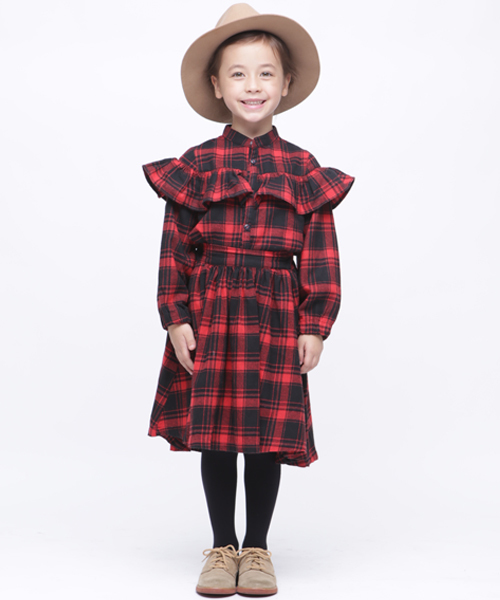 RUGGEDWORKS(ラゲッドワークス)の「ネルチェックフリルブラウス(シャツ/ブラウス・キッズ・レッド/グリーン・90cm/110cm/100cm/120cm/130cm/140cm)」の10枚目の写真