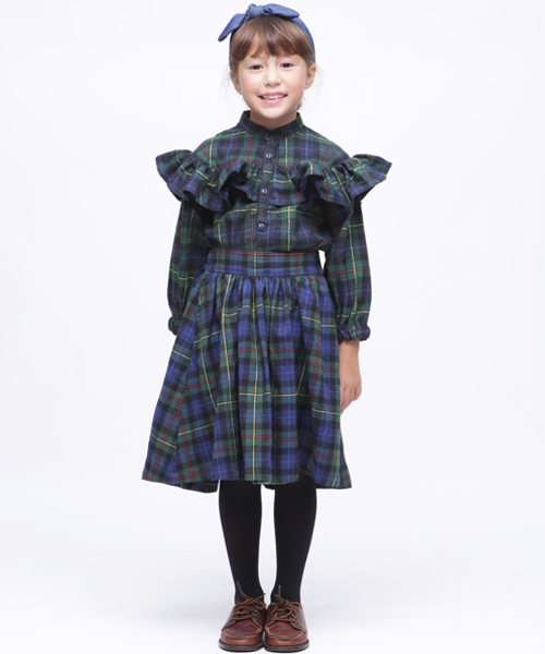 RUGGEDWORKS(ラゲッドワークス)の「ネルチェックフリルブラウス(シャツ/ブラウス・キッズ・レッド/グリーン・90cm/110cm/100cm/120cm/130cm/140cm)」の8枚目の写真