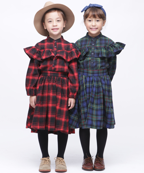 RUGGEDWORKS(ラゲッドワークス)の「ネルチェックフリルブラウス(シャツ/ブラウス・キッズ・レッド/グリーン・90cm/110cm/100cm/120cm/130cm/140cm)」の6枚目の写真