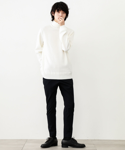 STUDIOUS（ステュディオス）の「【STUDIOUS】ミラノリブタートルネック（ニット/セーター・メンズ・ホワイト/ブラック/ブラウン/ブルー・1/2/3）」の14枚目の写真