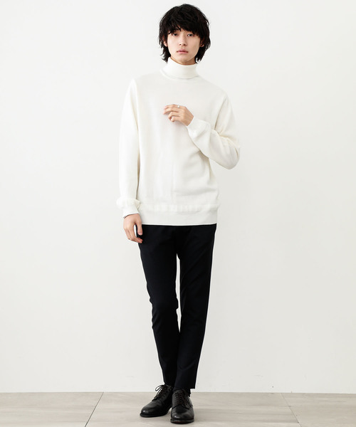 STUDIOUS（ステュディオス）の「【STUDIOUS】ミラノリブタートルネック（ニット/セーター・メンズ・ホワイト/ブラック/ブラウン/ブルー・1/2/3）」の15枚目の写真