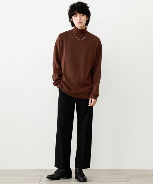 STUDIOUS（ステュディオス）の「【STUDIOUS】ミラノリブタートルネック（ニット/セーター・メンズ・ホワイト/ブラック/ブラウン/ブルー・1/2/3）」の18枚目の写真