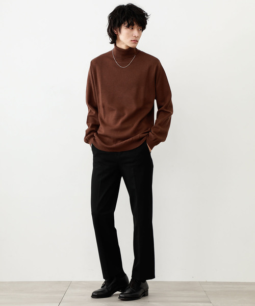 STUDIOUS（ステュディオス）の「【STUDIOUS】ミラノリブタートルネック（ニット/セーター・メンズ・ホワイト/ブラック/ブラウン/ブルー・1/2/3）」の19枚目の写真