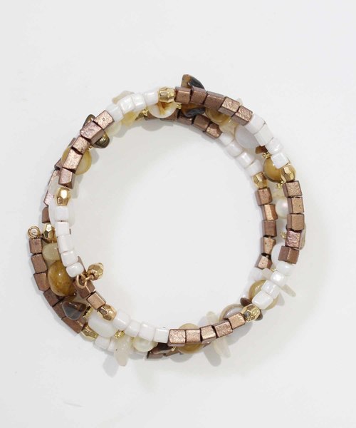 MODE ROBE（モードローブ）の「3連ストーンビーズブレスレット（ブレスレット・レディース・ブラウン/ミント/ネイビー/ターコイズブルー/ピンク・FREE）」の13枚目の写真