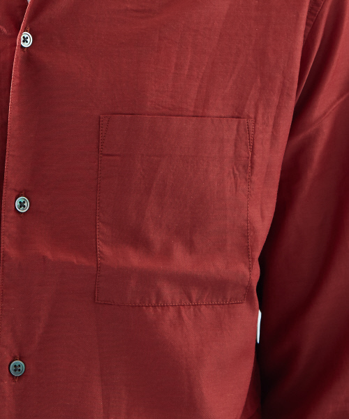 ABAHOUSE（アバハウス）の「コットンキュプラVネックシャツ（シャツ/ブラウス・メンズ・ホワイト/オレンジ系その他/カーキ・44/46/48）」の15枚目の写真