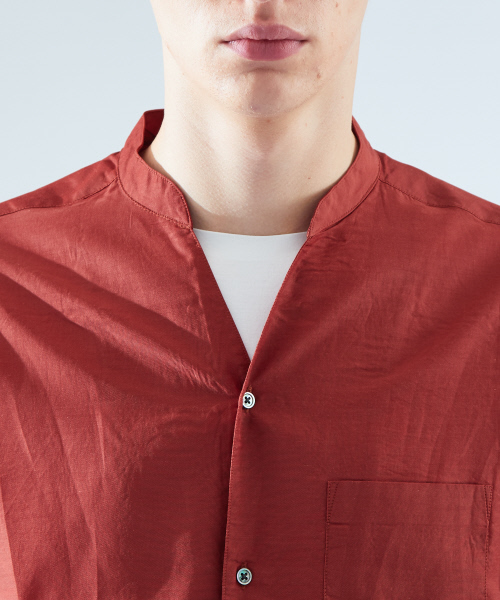 ABAHOUSE（アバハウス）の「コットンキュプラVネックシャツ（シャツ/ブラウス・メンズ・ホワイト/オレンジ系その他/カーキ・44/46/48）」の14枚目の写真