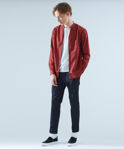 ABAHOUSE（アバハウス）の「コットンキュプラVネックシャツ（シャツ/ブラウス・メンズ・ホワイト/オレンジ系その他/カーキ・44/46/48）」の8枚目の写真