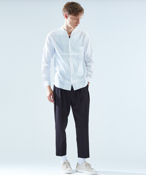 ABAHOUSE（アバハウス）の「コットンキュプラVネックシャツ（シャツ/ブラウス・メンズ・ホワイト/オレンジ系その他/カーキ・44/46/48）」の5枚目の写真