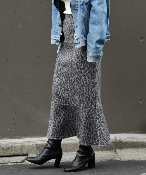 DouDou（ドゥドゥ）の「レオパードマーメイドスカート（スカート・レディース・ブラウン/グレー・FREE）」の2枚目の写真