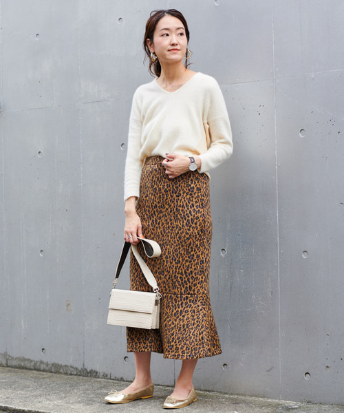DouDou（ドゥドゥ）の「レオパードマーメイドスカート（スカート・レディース・ブラウン/グレー・FREE）」の19枚目の写真