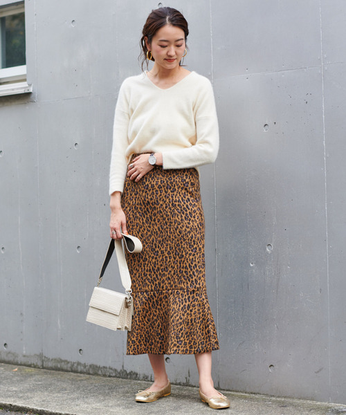 DouDou（ドゥドゥ）の「レオパードマーメイドスカート（スカート・レディース・ブラウン/グレー・FREE）」の11枚目の写真