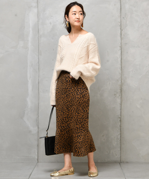 DouDou（ドゥドゥ）の「レオパードマーメイドスカート（スカート・レディース・ブラウン/グレー・FREE）」の22枚目の写真