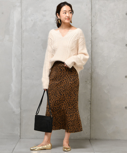 DouDou（ドゥドゥ）の「レオパードマーメイドスカート（スカート・レディース・ブラウン/グレー・FREE）」の12枚目の写真