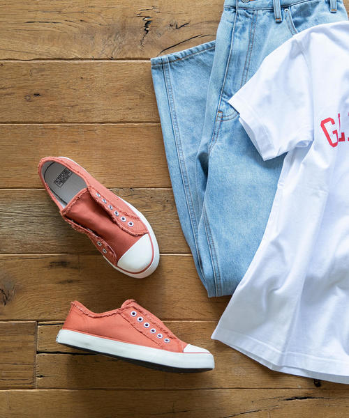 coen（コーエン）の「【ムック本掲載・3/1ヒルナンデス！放映】キャンバススリッポン（スニーカー）（スニーカー・レディース・ネイビー/ホワイト/ライラック/ベージュ/ブラック/グレー/オレンジ/ナチュラル/ブラウン・X-SMALL/X-LARGE/SMALL/MEDIUM/LARGE）」の9枚目の写真