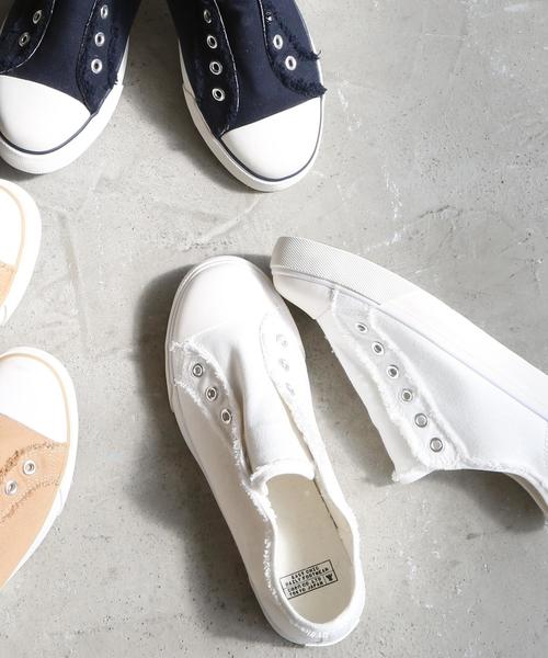 coen（コーエン）の「【ムック本掲載・3/1ヒルナンデス！放映】キャンバススリッポン（スニーカー）（スニーカー・レディース・ネイビー/ホワイト/ライラック/ベージュ/ブラック/グレー/オレンジ/ナチュラル/ブラウン・X-SMALL/X-LARGE/SMALL/MEDIUM/LARGE）」の22枚目の写真