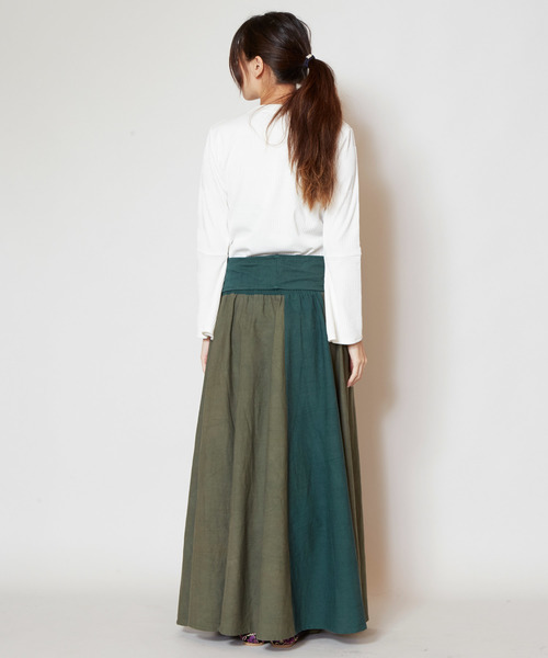 チャイハネ（チャイハネ）の「【チャイハネ】カラーリボンスカート（スカート・レディース・カーキ/オレンジ/ブラック・FREE）」の5枚目の写真