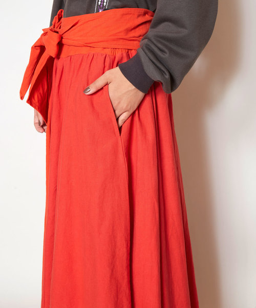 チャイハネ（チャイハネ）の「【チャイハネ】カラーリボンスカート（スカート・レディース・カーキ/オレンジ/ブラック・FREE）」の14枚目の写真