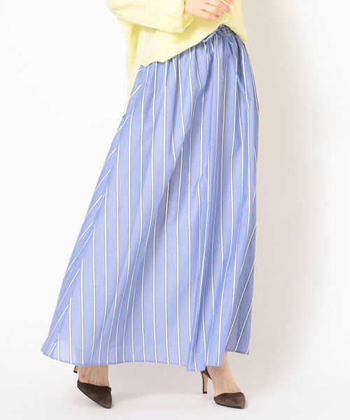 SHIPS（シップス）の「コットンシルクストライプスカート◇（スカート・レディース・ブラック/グリーン/ブルー・ONE SIZE）」の14枚目の写真