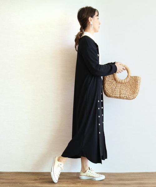 reca(レカ)の「3way ボタンロングワンピース(ワンピース・レディース・オフホワイト/ブラック/グレー/ブラウン・FREE)」の20枚目の写真