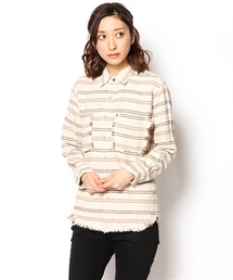 goa | 綿麻ｽﾄﾗｲﾌﾟﾋﾟｸﾞﾒﾝﾄｼｬﾂ(シャツ/ブラウス)