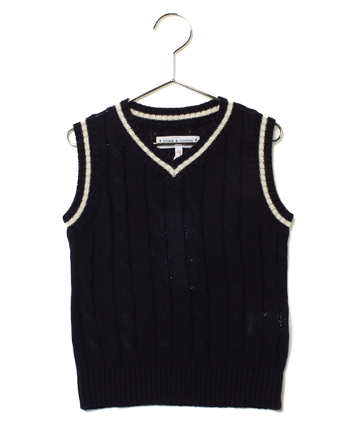 URBAN RESEARCH DOORS KIDS（アーバン リサーチ ドアーズ キッズ　）の「FORK&SPOON エミリコットーニチルデンニット（ニット/セーター・キッズ・チャコール/ネイビー・105/120/90）」の2枚目の写真