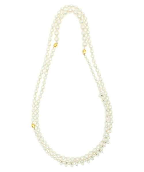 LAUTREAMONT（ロートレアモン）の「3WAY パールネックレス（ネックレス・レディース・ホワイト×ゴールド/オフホワイト・FREE/9号）」の2枚目の写真