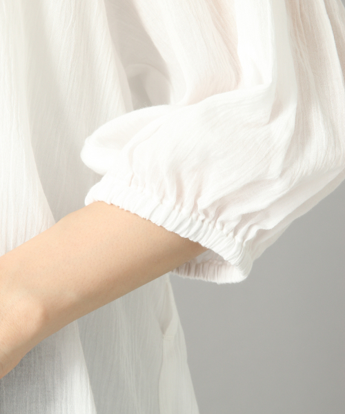 LOWRYS FARM（ローリーズファーム）の「ヨウリュウチュニックブラウス　841007（シャツ/ブラウス・レディース・ブラック/ベージュ/パープル/オフホワイト・FREE）」の9枚目の写真