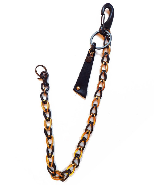 GARA(ガラ)の「GARA:BRAID WALLETCHAIN(ウォレットチェーン・メンズ・ブラック×ゴールド・ONE SIZE)」の1枚目の写真