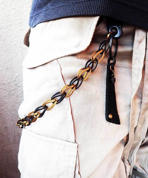 GARA(ガラ)の「GARA:BRAID WALLETCHAIN(ウォレットチェーン・メンズ・ブラック×ゴールド・ONE SIZE)」の3枚目の写真