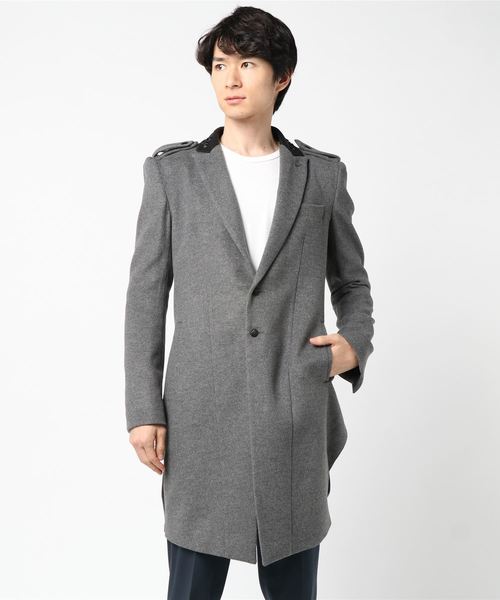 kiryuyrik(キリュウキリュウ)の「StudsCollarLongJacket(テーラードジャケット)」|グレー