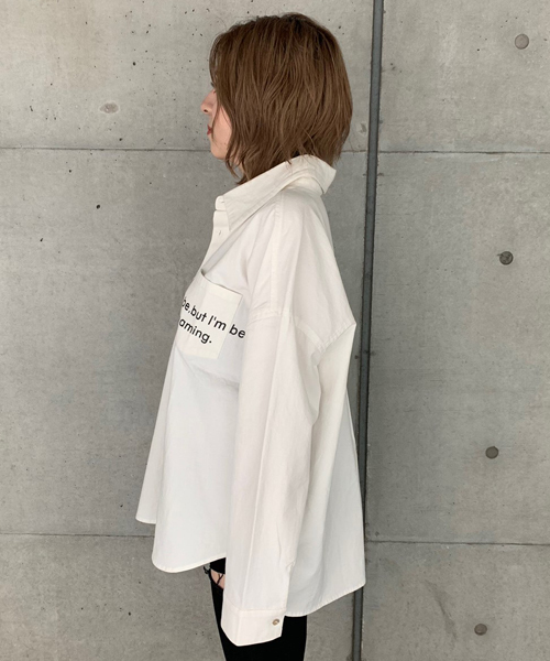 ENVYM（アンビー）の「ＢＩＧシルエットＳＨ（シャツ/ブラウス・レディース・ホワイト/ブラック・FREE）」の6枚目の写真