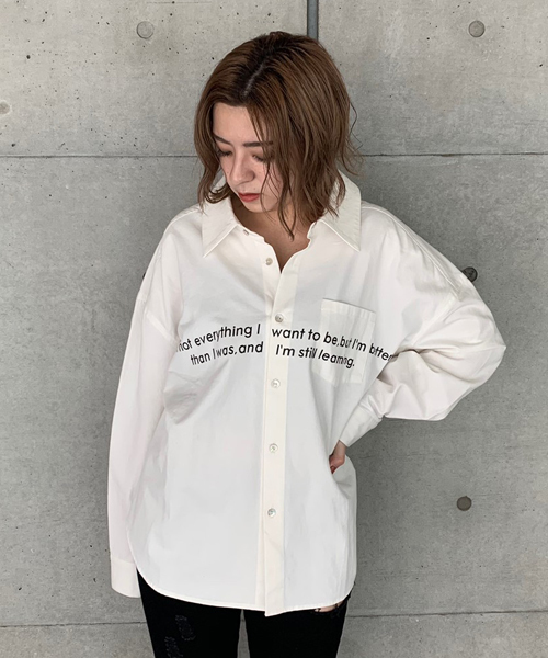 ENVYM（アンビー）の「ＢＩＧシルエットＳＨ（シャツ/ブラウス・レディース・ホワイト/ブラック・FREE）」の7枚目の写真