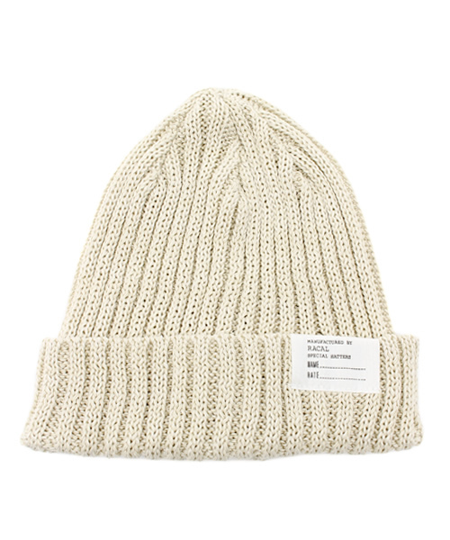 NANO universe(ナノユニバース)の「RACAL(ラカル)/2×2 麻混リブニットCAP(ニットキャップ/ビーニー・メンズ・ベージュ/ネイビー/ワイン/イエロー/グレー/ブラック・FREE)」の4枚目の写真