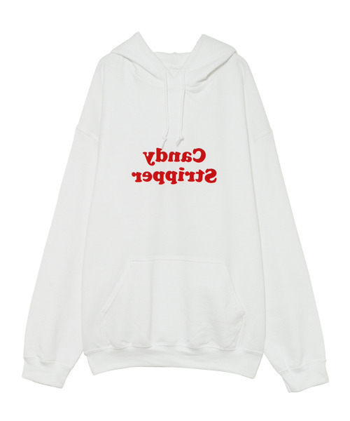 Candy Stripper（キャンディストリッパー）の「CANDY LOGO HOODIE（パーカー・レディース・ブラック/オフホワイト/ヘザーグレー・2）」の6枚目の写真