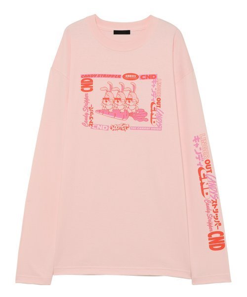 Candy Stripper(キャンディストリッパー)の「CND & BUNNYS L/S Tシャツ(Tシャツ/カットソー・レディース・グレー/オフホワイト/ピンク・2)」の3枚目の写真