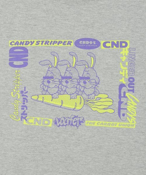 Candy Stripper(キャンディストリッパー)の「CND & BUNNYS L/S Tシャツ(Tシャツ/カットソー・レディース・グレー/オフホワイト/ピンク・2)」の7枚目の写真