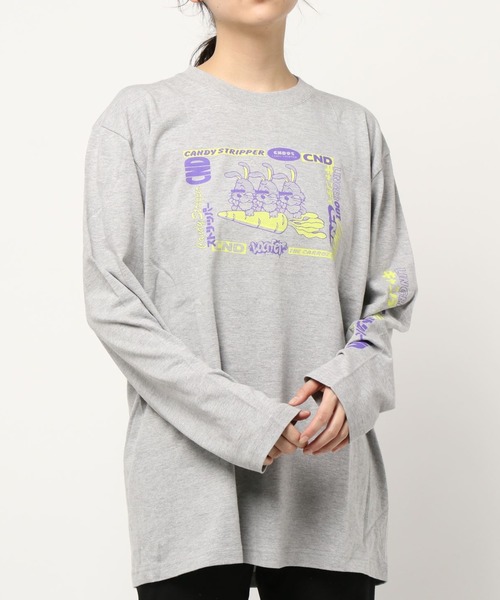 Candy Stripper(キャンディストリッパー)の「CND & BUNNYS L/S Tシャツ(Tシャツ/カットソー・レディース・グレー/オフホワイト/ピンク・2)」の20枚目の写真