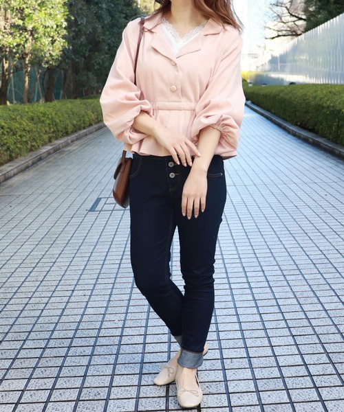 PairPair(ペアペア)の「開襟サイドリボンフリルブラウス(シャツ/ブラウス・レディース・ライトグリーン/スモークピンク/ライトベージュ・FREE)」の7枚目の写真