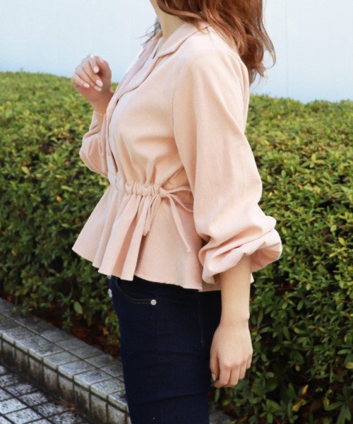 PairPair(ペアペア)の「開襟サイドリボンフリルブラウス(シャツ/ブラウス・レディース・ライトグリーン/スモークピンク/ライトベージュ・FREE)」の9枚目の写真