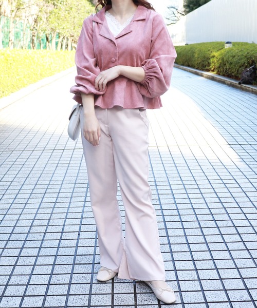 PairPair(ペアペア)の「開襟サイドリボンフリルブラウス(シャツ/ブラウス・レディース・ライトグリーン/スモークピンク/ライトベージュ・FREE)」の15枚目の写真