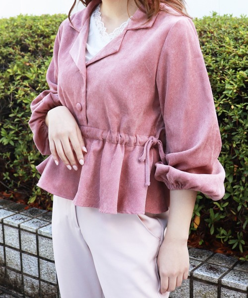 PairPair(ペアペア)の「開襟サイドリボンフリルブラウス(シャツ/ブラウス・レディース・ライトグリーン/スモークピンク/ライトベージュ・FREE)」の16枚目の写真