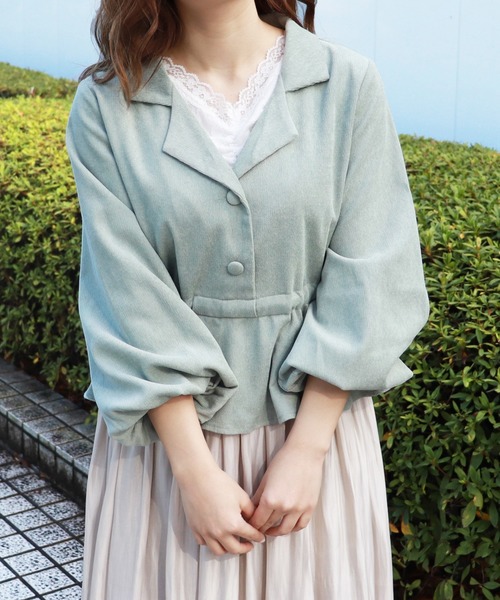 PairPair(ペアペア)の「開襟サイドリボンフリルブラウス(シャツ/ブラウス・レディース・ライトグリーン/スモークピンク/ライトベージュ・FREE)」の12枚目の写真