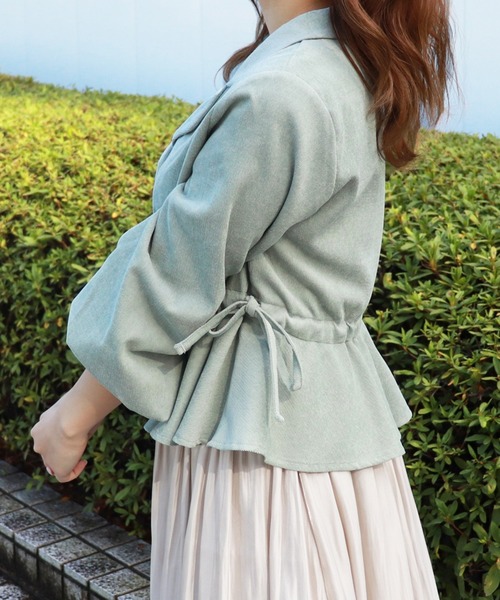 PairPair(ペアペア)の「開襟サイドリボンフリルブラウス(シャツ/ブラウス・レディース・ライトグリーン/スモークピンク/ライトベージュ・FREE)」の13枚目の写真