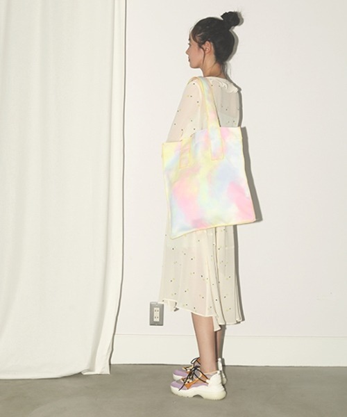 Casselini（キャセリーニ）の「Casselini（キャセリーニ）タイダイプリントエコバッグ（トートバッグ・レディース・ピンク/その他/イエロー/パープル・FREE）」の12枚目の写真