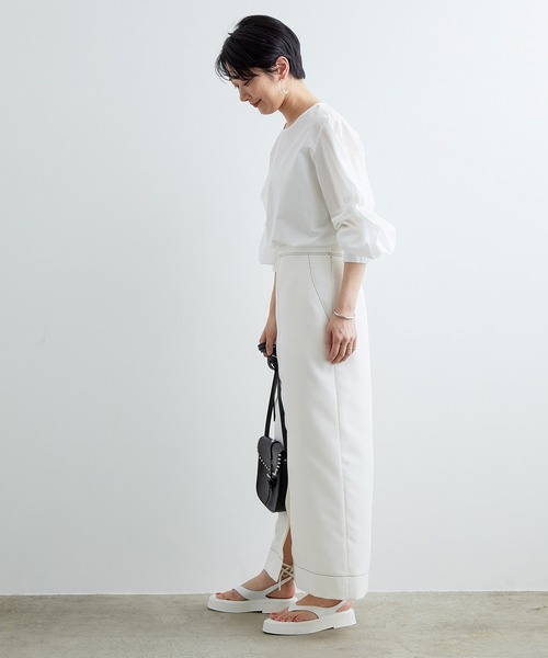 ADAM ET ROPE'（アダムエロペ）の「バックベルト袖ボリュームブラウス（シャツ/ブラウス・レディース・ホワイト/ブルー系その他4・FREE）」の17枚目の写真